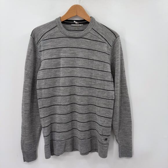 Smartwool gray striped merino wool crewneck sweater - Picture 2 of 5